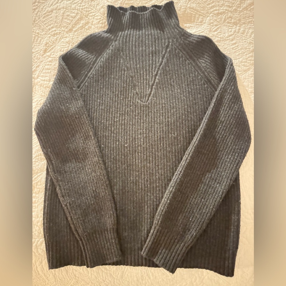 Minnie Rose Charcoal Turtleneck Sweater